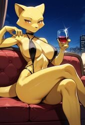 abra big_breasts cup_of_wine furry furry_female micro_bikini pokemon pokemon_(species) pokephilia razhdeluxe