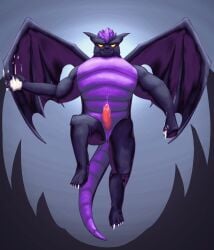 absurd_res american_dragon:_jake_long animal_genitalia animal_penis anthro asdf16 biped bodily_fluids dark_dragon_(american_dragon) disney dragon erection european_mythology flying front_view genital_fluids genitals hi_res light male membrane_(anatomy) membranous_wings moonlight mythological_creature mythological_scalie mythology outside penis precum scalie solo western_dragon wings yellow_eyes