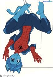 2d 2d_(artwork) 2d_animation 2d_artwork ai_assisted big_breasts cat_ears catgirl crossdressing crossover marvel marvel_comics milf neptunessky nicole_watterson photoshop spider-woman