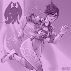 1:1 2023 anthro artist_logo bat big_breasts big_penis blizzard_entertainment blyzzarde breasts clothed clothing digital_media_(artwork) duo echoen eyewear female footwear futanari genitals goggles hair hi_res huge_cock human intersex logo mammal monochrome navel_outline nude open_mouth overwatch overwatch_2 penis running spandex thick_thighs tight_clothing topwear tracer tracer_(overwatch_2_suit) wings