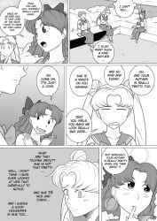 bishoujo_senshi_sailor_moon black_and_white comic eating_food english english_text incest manga monochrome mother_and_daughter sailor_moon tdf usagi_tsukino yuri