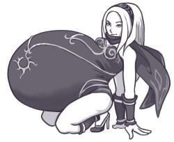 a0iisa big_belly clothed gravity_rush huge_belly hyper_belly hyper_pregnancy kat_(gravity_rush) olimpic-dames pregnant pregnant_belly sketch