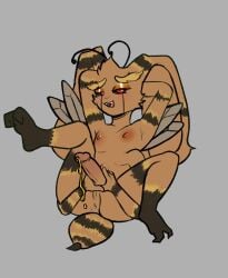 2023 4_arms antennae_(anatomy) anthro beedrill big_ears black_body black_fur black_sclera black_stripes bodily_fluids cum fangs flavored_cum food fur fusion generation_1_pokemon generation_4_pokemon genital_fluids grey_background hands_behind_head hi_res honey_(food) honey_cum hybrid insect_wings lagomorph leporid lopunny lying male mammal mellow_uni multi_arm multi_limb navel nintendo nude on_back open_mouth open_smile orange_body orange_fur pecs pokemon pokemon_(species) pokemon_fusion raised_arms red_eyes simple_background smile solo striped_body striped_fur stripes teeth thick_thighs unusual_bodily_fluids unusual_cum unusual_genital_fluids wide_hips wings yellow_stripes