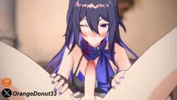 3d 69 blowjob facial handjob honkai:_star_rail orangedonut33 purple_hair seele_(honkai:_star_rail) tagme video