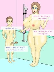 1boy 1woman age_difference big_ass big_breasts big_butt breasts female mommy mother mother_and_child mother_and_son older_female older_woman_and_younger_boy shower younger_male