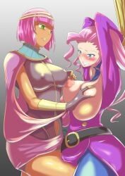 2d 2girls busty deruta09 egyptian egyptian_female female female_focus female_only hourglass_figure italian italian_female menat_(street_fighter) nude purple_hair rose_(street_fighter) street_fighter tagme wide_hips