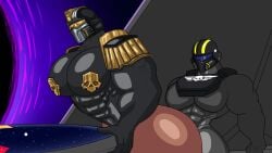 2boys anal_sex animated bara big_butt big_pecs bouncing_butt clothed clothing fat_ass from_behind gay helldiver_(helldivers) helldivers helldivers_2 helmet male male/male male_only mostly_clothed muscular muscular_male pecs penetration ripped_clothing sex video xcomunit7