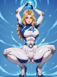 1girls absurdres ai_generated animification ass belt big_ass big_breasts big_butt big_thighs bimbo blonde_hair blue_eyes bodysuit breasts dialogue earrings fantastic_four female female_focus female_only gigantic_thighs hand_on_own_hip heart high_heels highres hoop_earrings huge_ass huge_thighs invisible_woman invisible_woman_(marvel_rivals) jewelry large_breasts long_hair makeup marvel marvel_rivals nipples skintight smile solo squatting sue_richards sue_storm superhero_costume text thick_hips thick_thighs thighs twitter wet_body wet_pussy xftriber