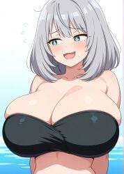 ai_generated blue_eyes female huge_breasts shoulder_length_hair silver_hair teamrocktgrl tejina_senpai tejina_senpai_(character) tejina_senpai_(series)