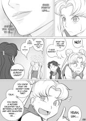 age_difference bishoujo_senshi_sailor_moon black_and_white comic english english_text ikuko_tsukino incest manga monochrome mother_and_daughter older_female older_female_and_younger_female sailor_moon tdf usagi_tsukino yuri