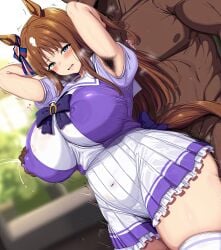 ai_generated breasts brown_skin dark-skinned_male fetish legs_female tagme umamusume