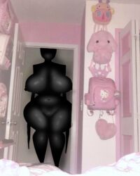 1girls 2d ass backrooms backrooms_creature big_ass big_breasts big_thighs black_body black_skin creature female female_only hello_kitty_(character) humanoid mr_kitty_(the_backrooms) no_eyes no_face pussy tagme the_backrooms