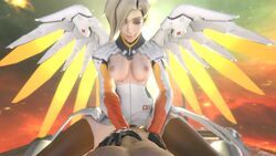 3d animated breasts cowgirl_position female mercy no_sound overwatch penetration pov sex sfmfuntime straight tagme vaginal_penetration video