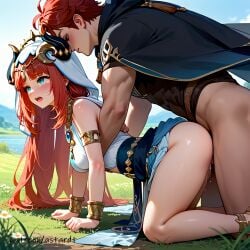 1boy 1boy1girl 1girls ai_assisted ai_generated astardt crying female genshin_impact nilou_(genshin_impact) rape red_hair sex sex_from_behind vagina vaginal_penetration vaginal_penetration vaginal_sex