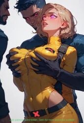 ai_assisted ai_generated breasts fondling fondling_breast grabbing_breasts grabbing_from_behind groping groping_breasts hidden_gem hypnosis hypnotic_eyes mind_control mutant_(marvel) original_character patreon patreon_username squeezing_breast x-men