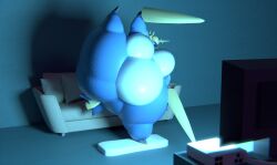 anthro anthro_only ayaxstudio bbw big_breasts breasts cleavage female furry huge_breasts overweight pokemon pokemon_(species) samurott tagme thick_thighs wide_hips