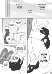 age_difference bishoujo_senshi_sailor_moon black_and_white comic english english_text ikuko_tsukino incest manga monochrome mother_and_daughter older_female older_female_and_younger_female sailor_moon taking_off_shoes tdf usagi_tsukino yuri