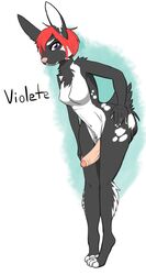 1futa 2017 anthro bent breasts esde featureless_breasts futanari hair intersex lagomorph mammal penis rabbit red_hair solo violete