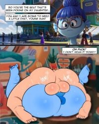 agatha_gillman anus aquatic big_balls blue_skin dreamworks glasses kraken male_ass male_on_top mating_press older_woman_and_younger_boy penis plap ruby_gillman,_teenage_kraken school_bully