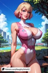 ai_generated big_breasts blonde_hair colored_hair gradient_hair gwenpool gwenpool_(series) marvel marvel_comics mature mature_female naughtygirlsai short_hair