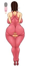 1girls after_sex alternate_version_at_source alternate_version_available armpit_hair ass back_view backboob big_ass big_breasts bodysuit breasts cum cum_in_pussy curvy fat_ass female female_only hand_print_on_ass handprint_on_ass high_heels huge_ass irasutoya mature_female mig3120 milf pink_bodysuit plump reference_image ripped_bodysuit ripped_clothing spank_marks spanked spanked_butt stray_pubic_hair thick_thighs torn_bodysuit torn_clothes wide_hips