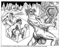 3boys archived_source ass balls big_penis erection foreskin gay male male_only monochrome original penis ras_(r.a._schultz) tagme traditional_media uncircumcised yaoi
