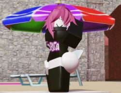 1girls 3d ass beesicle big_ass bottomless female guest_(roblox) no_visible_genitalia request roblox roblox_avatar robloxian standing sweater tagme thighhighs thighs