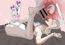 1boy 1girls absurdres animal_ears bar_censor censored condom condom_in_uterus condom_on_penis cross_section cum cum_in_condom dark-skinned_male dark_skin erection fake_animal_ears feet female from_side gakuen_idolmaster grey_pantyhose highres idolmaster internal_cumshot leotard light-skinned_female long_hair lying no_shoes on_back pantyhose penis playboy_bunny rabbit_ears safe_sex sex shinomu_(cinomoon) shinosawa_hiro solo_focus stomach_bulge straight vaginal vaginal_penetration vaginal_sex white_leotard white_wrist_cuffs wrist_cuffs