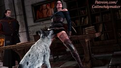 1boy 1girls 3d black_hair callmehaymaker canine cd_projekt_red ciri cunnilingus emhyr_var_emreis female source_filmmaker tagme the_witcher the_witcher_(series) the_witcher_2 the_witcher_3:_wild_hunt triss_merigold yennefer zoophilia