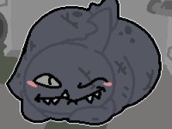 big_ass blush bubble_butt daddy_shark_(mewgenics) from_front_position looking_at_viewer mewgenics shark shark_tail shark_teeth sharp_ smug teasing winking