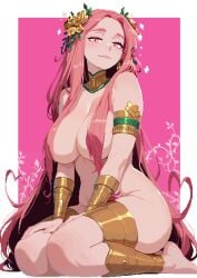 aphrodite_(hades) archapxl completely_nude completely_nude_female female god goddess hades_(game) large_breasts pink_hair pixel_art tagme