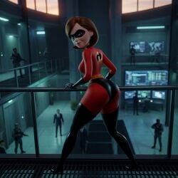 ai_generated attitude big_ass bodysuit brunette brunette_female brunette_hair confident elastigirl facility hallway helen_parr high_heels infiltration latex looking_at_viewer mask masked_female milf round_ass sexy sexy_body sexy_waist shocked shocked_expression smug smug_expression smug_grin sneaking spy stealth superhero superheroine the_incredibles thick thick_ass thick_thighs tight_clothes tight_clothing tight_fit