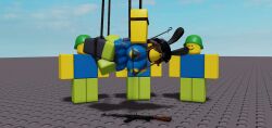 1girls 3d areolae ass baseplate breasts grunts_(nic) gun noob noobs_in_combat roblox roblox_game robloxian sillysonv source_request suspended_in_midair tagme thighs