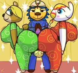 animal_crossing anthro ass aziz_(animal_crossing) bear bedroom_eyes bent_over big_ass big_breasts big_butt breasts bubble_butt clothed clothing collaborative collaborative_hot_dogging collaborative_sex elephant elephantid erection fat_ass felid female furry furry_female furry_only group half-closed_eyes hot_dogging huge_ass klutzatdusk lion looking_at_viewer looking_back male male/female mammal margie_(animal_crossing) narrowed_eyes nintendo pantherine paula_(animal_crossing) proboscidean seductive sex shaking_butt size_difference slightly_chubby slightly_chubby_female tight_clothing trio twerking wide_hips