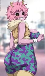 1girls 2022 ai_generated ashido_mina ashido_mina_(hero_outfit) ass ass_focus ass_shot bare_shoulders big_ass big_breasts big_butt big_eyes black_sclera blurry_background blush boku_no_hero_academia breasts character_name cleavage curly_hair curvaceous curvy curvy_figure feet_out_of_frame female female_only hi_res high_resolution highres horns hourglass_figure huge_ass large_breasts legwear looking_at_viewer looking_back mina_ashido mina_ashido_(hero_outfit) mina_asshido my_hero_academia off_shoulder open_mouth patreon_username pink-haired_female pink_hair pink_skin sano-br shiny_hair shiny_skin short_hair shounen_jump sideboob slim_waist smile solo solo_female sportswear sweat sweatdrop thick_ass thick_thighs thighhighs thighs wide_eyed wide_hips workout_clothes yellow_eyes