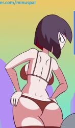 animated ass ass_focus back_view bare_shoulders black_hair bouncing_ass bouncing_breasts bra breasts competition_animation_(minus8) female female_only hands_on_hips looking_back loop minus8 panties short_hair solo stockings swaying swaying_hips tagme thick_thighs underwear viewed_from_behind voluptuous wide_hips yi_(minus8)