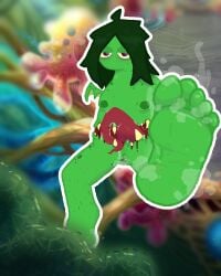 1girls ahoge anthro anthro_only armless belly_mouth big_blue_bubble body_horror dark_hair detailed_background deviantart deviantart_link drooling ethereal_workshop feet female female_only foot_fetish foot_focus frogstrawberri green_body green_hair half-closed_eyes humanoid humanoidized leg_hair long_tongue looking_at_viewer membranous_wings mole mole_markings monster monster_girl monstrous_humanoid multiple_moles my_singing_monsters no_humans non-human non-human_only nude outline pubic_hair purple_eyes raised_leg red_tongue screenshot_background sharp_teeth small_breasts small_wings steam steamy_feet tagme wide_neck x'rt x'rt_(my_singing_monsters) yellow_sclera yellow_teeth