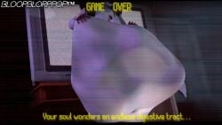 3d bloopblorppop digestion female female_pred game_over ghost_girl pale-skinned_female specimen_4 spooky's_house_of_jump_scares vore vore_belly white_body