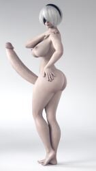 1futa 3d areolae ass big_ass big_breasts blindfold breasts erect_penis erection futa_only futanari hairband huge_cock hyper hyper_penis light-skinned_futa light_skin long_penis nier nier:_automata nipples nude nude_futa penis short_hair solo stevencarson white_hair yorha_2b