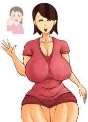 1girls acting_innocent after_sex big_breasts breasts cleavage female female_only huge_breasts irasutoya mature_female mig3120 milf muscular_thighs nipple_bulge reference_image stray_pubic_hair sweat sweaty thick_thighs wet_pussy