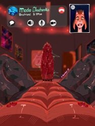 absurd_res accessory anthro bed big_penis bodily_fluids bovid caprine cock_ring duo furniture genital_fluids genital_piercing genitals goat green_body green_scales hi_res jewelry komodo_dragon lizard lying lying_on_bed male male/male mammal modo_olachenko monitor_lizard muscular muscular_anthro muscular_male nipple_piercing nipples on_back on_bed penis penis_accessory penis_jewelry penis_piercing piercing precum prince_albert_piercing reptile ribbed_penis scales scalie seanthederg shocked vein veiny_penis video_call will_harris_(goat_movie)