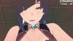 aether_(genshin_impact) blowjob cum_in_pussy genshin_impact nipples pov straight tagme tracer3d video yelan_(genshin_impact)