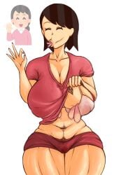 1girls after_sex big_breasts blowjob_face blowjob_gesture bra breasts cleavage condom condom_in_clothes fellatio_gesture female female_only filled_condom huge_breasts irasutoya mature_female mig3120 milf muscular_thighs nipple_bulge qos qos_tattoo queen_of_spades queen_of_spades_tattoo reference_image shirt_lift stray_pubic_hair sweat sweaty tattoo tattoo_on_breast thick_thighs tongue tongue_out used_condom used_condom_in_clothes used_condoms wet_pussy