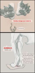 absurd_res anthro bodily_fluids canid canine canis comic crush cum death duo feet female genital_fluids gore hi_res macro male male/female male_focus mammal micro shiraclawr stomping trampling wolf