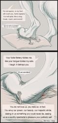 absurd_res anthro bodily_fluids canid canine canis comic crush cum duo feet female genital_fluids hi_res macro male male/female male_focus mammal micro shiraclawr stomping trampling wolf