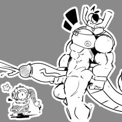 abs alternative_version_available bara brawl_stars clancy_(brawl_stars) cum doshtaiih ejaculation gay muscular_male solo_male supercell