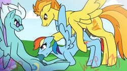 animal_genitalia animal_penis animated balls big_penis cutie_mark digital_media_(artwork) equid equine equine_genitalia erection eye_contact feathered_wings feathers fellatio female female_penetrated feral fleetfoot_(mlp) friendship_is_magic genitals group group_sex hair hasbro herm hi_res horse intersex intersex/female intersex_penetrating kiss_and_tell_(artist) looking_at_another loop mammal multicolored_hair my_little_pony mythological_creature mythological_equine mythology open_mouth oral oral_penetration outside outside_sex pegasus penetration penile penile_penetration penis pony questionable_consent rainbow_dash_(mlp) rainbow_hair sex spitfire_(mlp) tail threesome toony trio vaginal_penetration wings wonderbolts_(mlp)