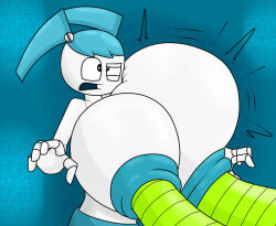 2018 deviantart my_life_as_a_teenage_robot jenny_wakeman robot robot_girl huge_breasts nipple_penetration hose 1girls nipple_fetish female waweegee