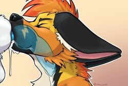 animal_genitalia anthro asphyxiation balls bodily_fluids breath_play canid canine cum cum_in_mouth cum_inside deep_throat drinking drinking_cum duo fox fur genital_fluids genitals hi_res hilting knot knotted_penis knotting male male/male mammal maned_wolf oral oral_penetration orange_body orange_fur orgasm penetration penis sheath thunder_fox translucent vikas x-ray_view ych_(character) yellow_body yellow_fur