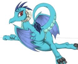 2017 absurd_res ass claws colored dragon female friendship_is_magic graboiidz hi_res horn looking_at_viewer membranous_wings my_little_pony princess_ember_(mlp) pussy simple_background solo wings